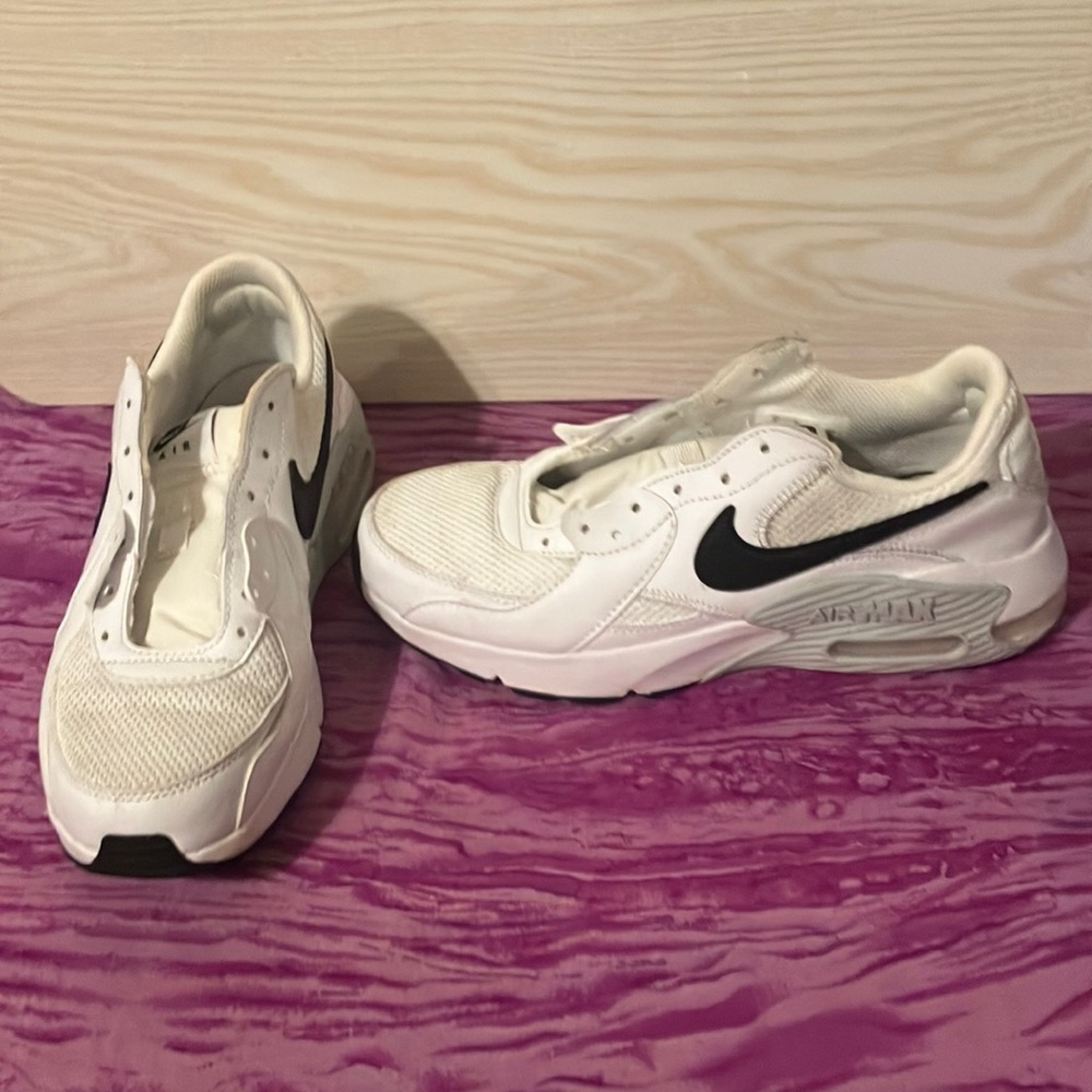 White Sneakers with Black Swoosh